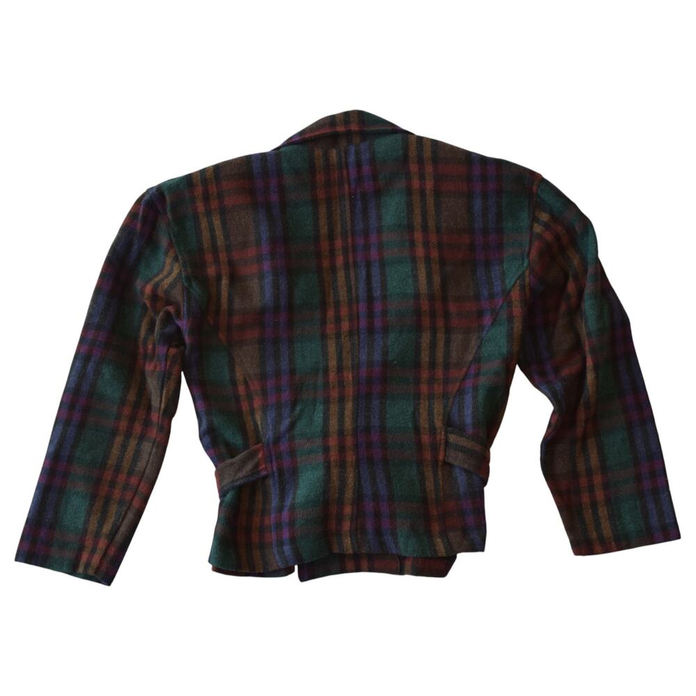Vintage Rampage Plaid Jacket | 90s Wool Blend with Waist Tie Closure - Picture 5 of 5